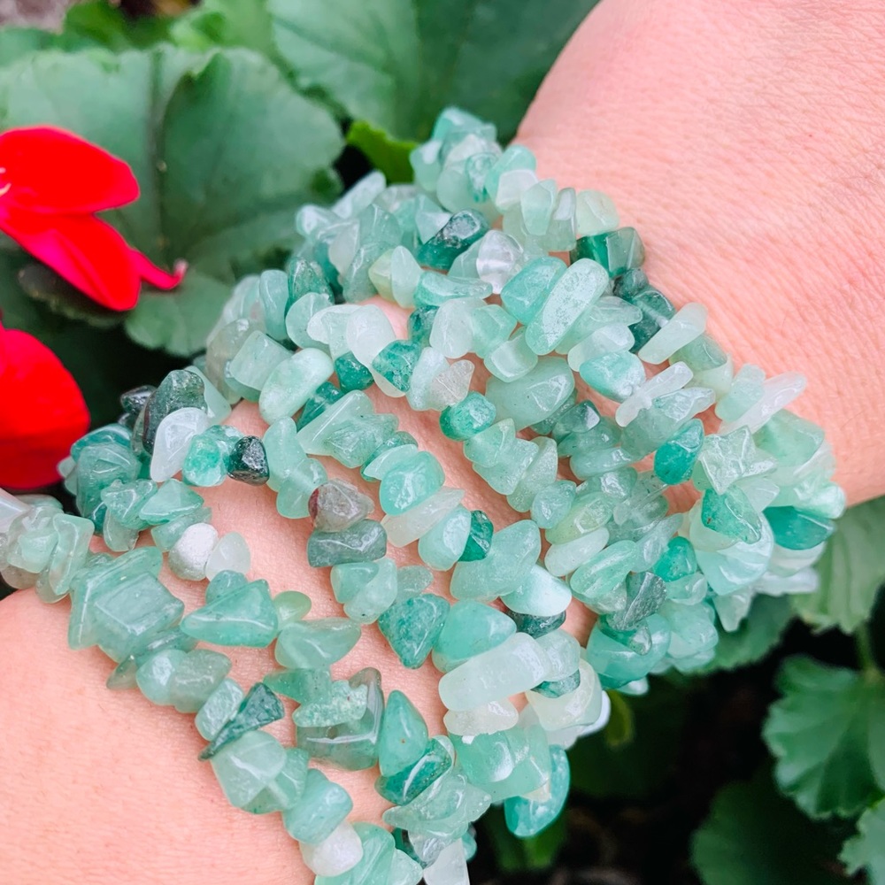 Genuine Aventurine Gemstone Chip Bracelet